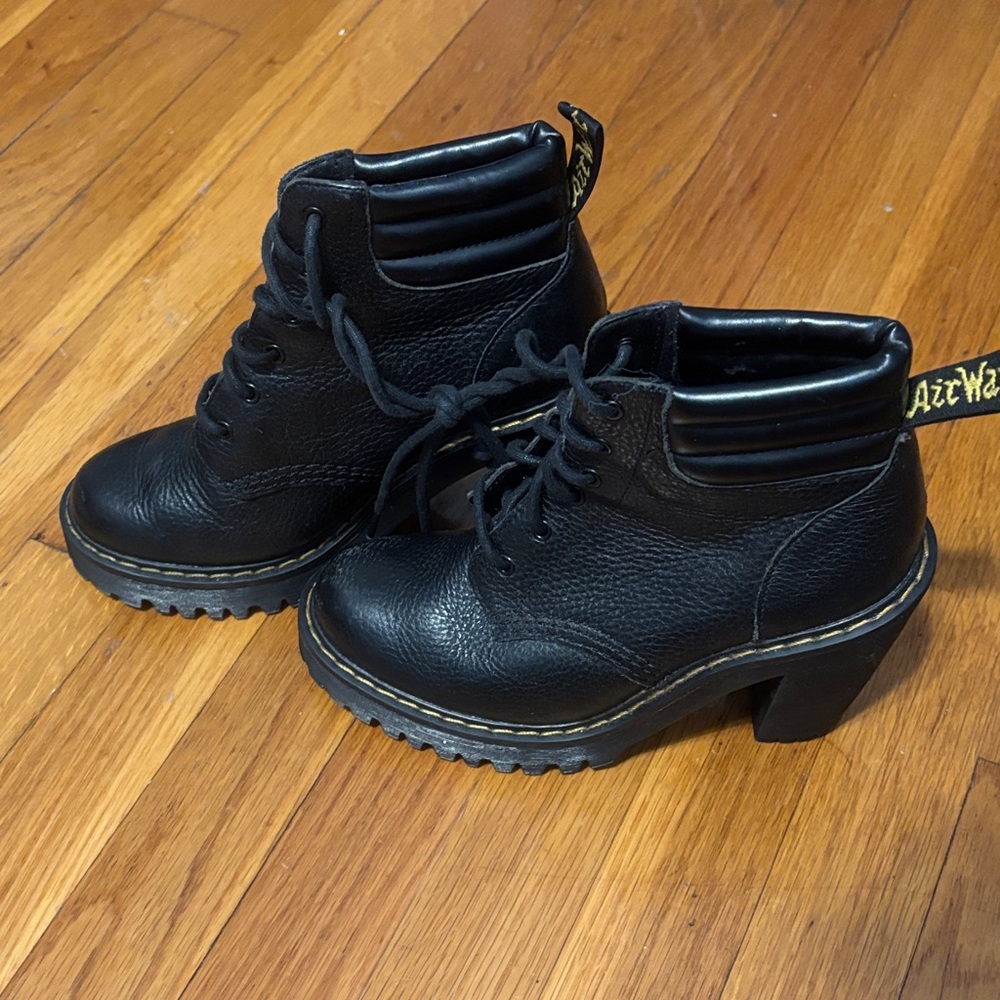 Dr. Martens Black Lace-Up Chunky Heel Ankle Boots
